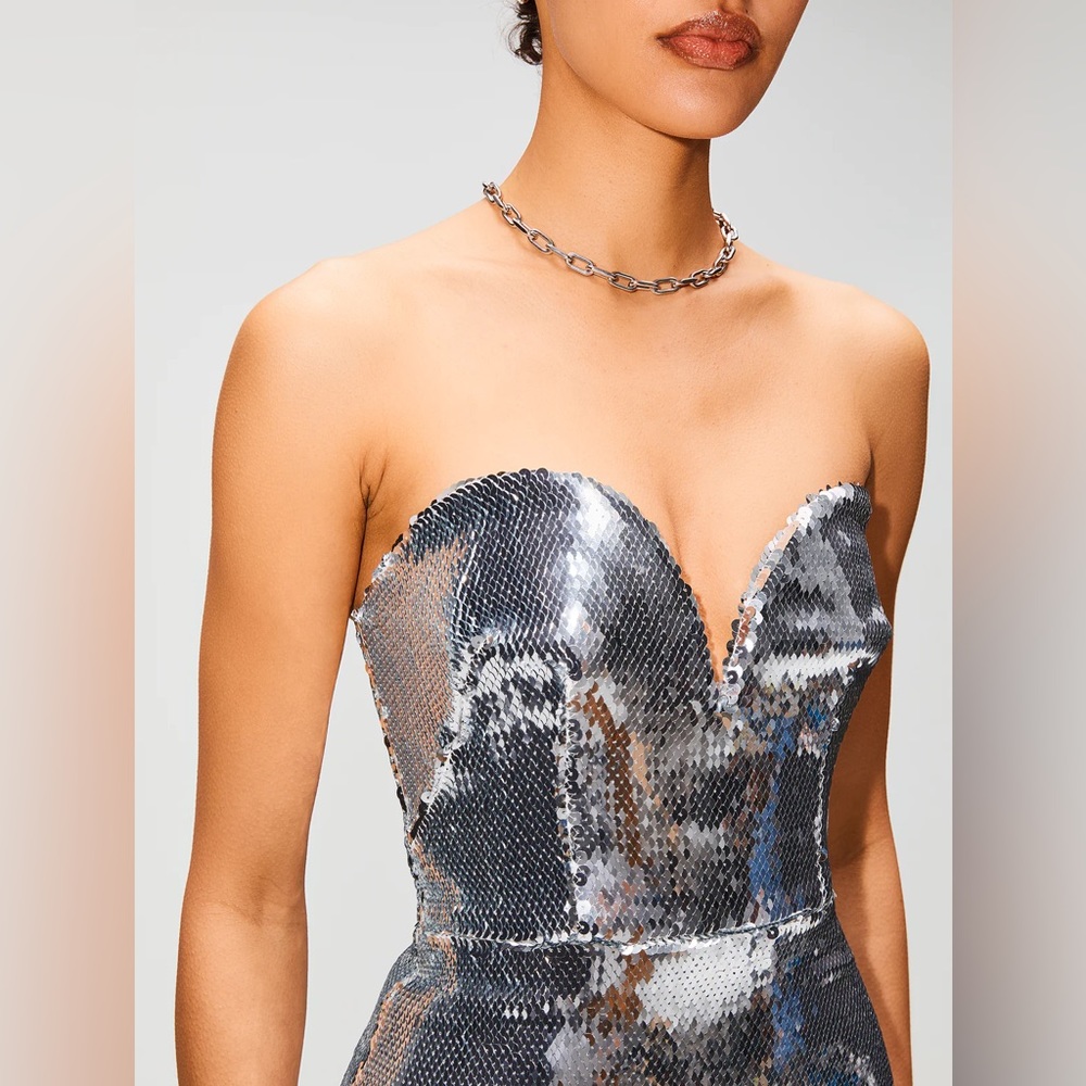Alex Perry Hunter MIDI Dress Silver - Picture 8 of 10